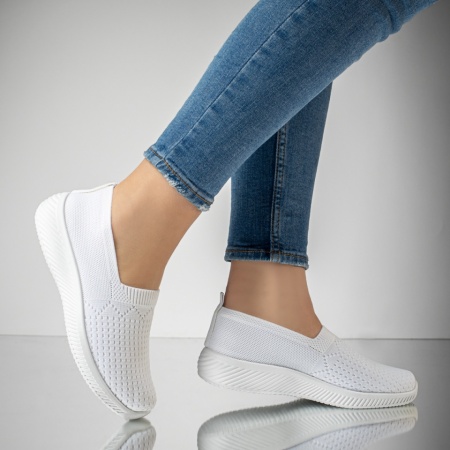 Espadrile sport dama din material textil albe MOD13173, 3, modlet.ro