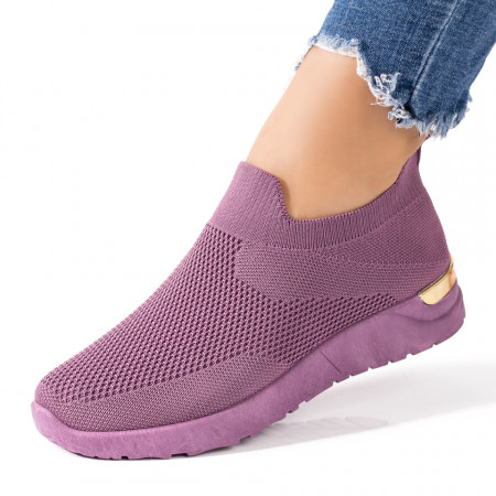 REDUCERI INCALTAMINTE, Espadrile sport dama din material textil mov MOD08522, modlet.ro