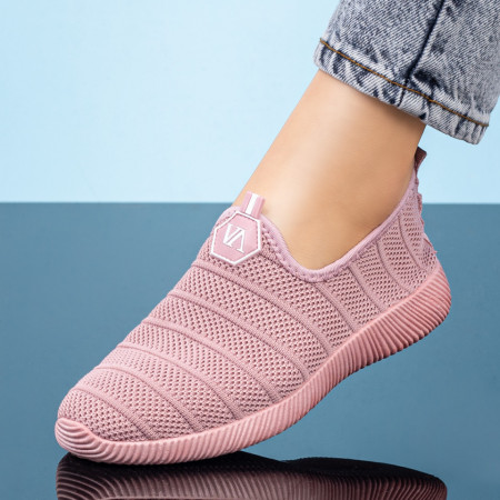 REDUCERI INCALTAMINTE, Espadrile sport dama din material textil roz MOD05091, modlet.ro