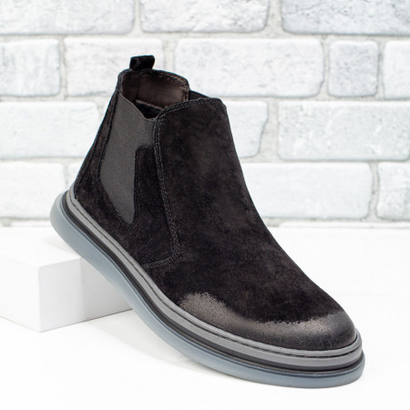 Ghete barbati negre din Piele Naturala MOD06568