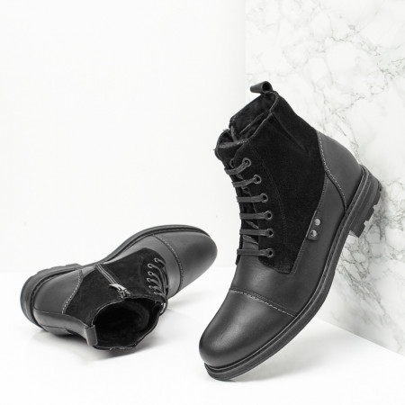 REDUCERI INCALTAMINTE, Ghete barbati negre suede din Piele naturala MOD10570, modlet.ro