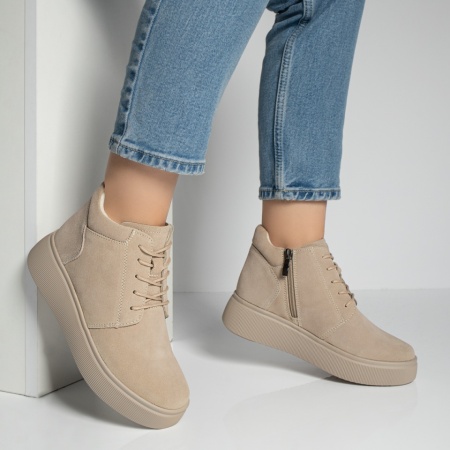 Ghete dama bej din Piele Naturala MOD12219, 4, modlet.ro