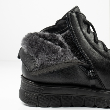 Ghete dama cu siret si fermoar negre MOD06594, 2, modlet.ro