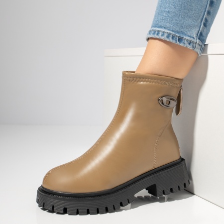 Ghete Dama, Ghete dama cu talpa groasa khaki MOD12400, modlet.ro