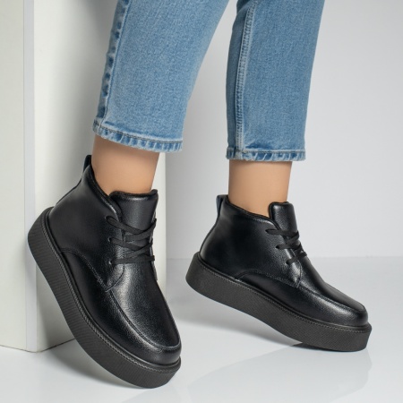 Ghete sport dama negre din Piele Naturala MOD12218, 4, modlet.ro