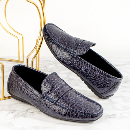 Plateste Jumatate!, Mocasini barbati albastri MOD05394, modlet.ro