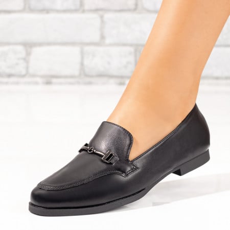 Mocasini dama cu talpa joasa negri ZEF06046