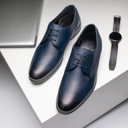 REDUCERI INCALTAMINTE, Pantofi albastri eleganti barbati din Piele naturala MOD11561, modlet.ro