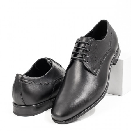 Pantofi barbati eleganti negri cu siret din Piele naturala MOD08768, 4, modlet.ro
