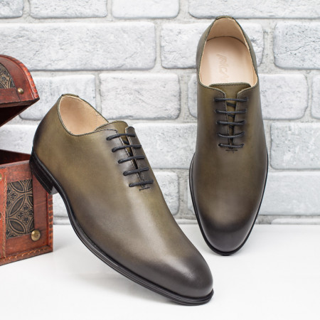 Plateste Jumatate!, Pantofi barbati eleganti verzi din Piele naturala MOD08777, modlet.ro