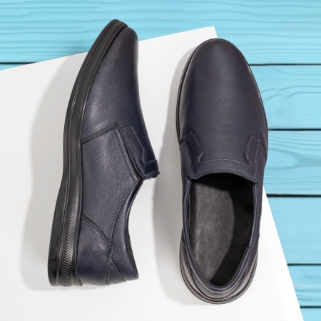 REDUCERI INCALTAMINTE, Pantofi casual barbati albastri din Piele naturala MOD11277, modlet.ro