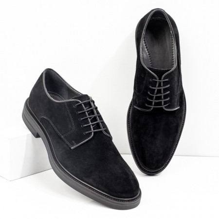 Pantofi barbati eleganti, Pantofi casual barbati negri suede din Piele naturala ZEF08416 - zeforia.ro