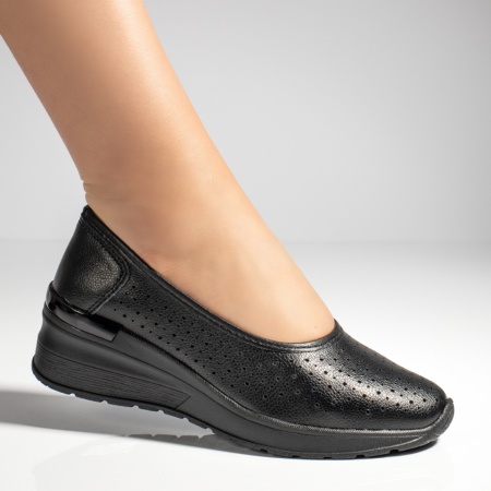 Pantofi dama, Pantofi casual cu platforma negri din Piele naturala MOD13241, modlet.ro