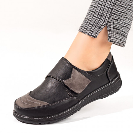 Pantofi casual dama, Pantofi casual dama cu inchidere scai negri ZEF10290 - zeforia.ro