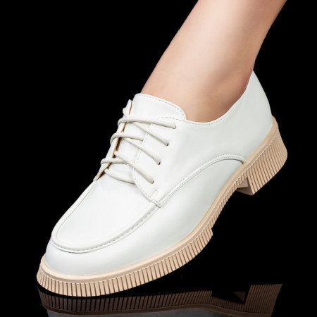 Pantofi dama, Pantofi casual dama cu siret albe MOD08024, modlet.ro
