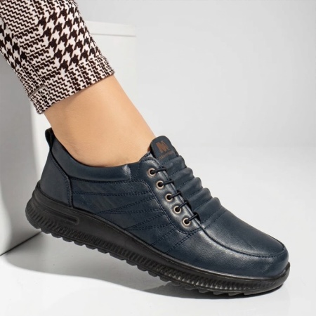 Pantofi casual dama cu siret elastic albastri IOANA2, 3, modlet.ro