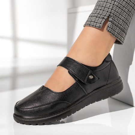 Pantofi casual dama, Pantofi casual dama cu talpa joasa negri MOD13072, modlet.ro
