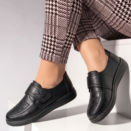 Pantofi casual dama cu talpa joasa si inchidere cu scai negri IOANA24, 2, modlet.ro