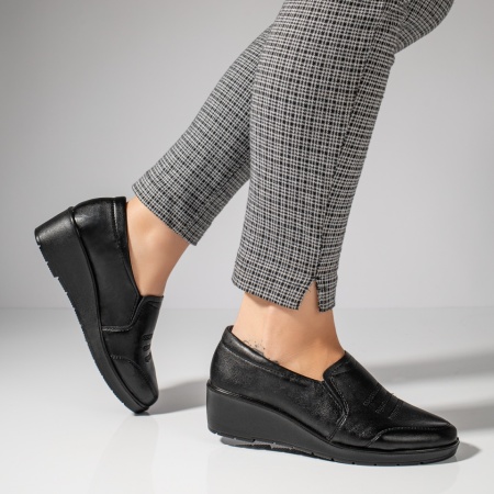 Pantofi casual dama negri cu platforma MOD08434, 2, modlet.ro