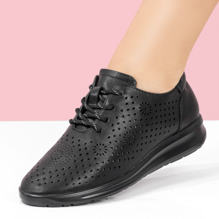 Plateste Jumatate!, Pantofi casual dama negri perforati MOD08343, modlet.ro