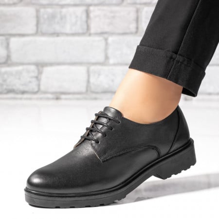 Incaltaminte dama, Pantofi casual dama negri Piele naturala ZEF06255, zeforia.ro