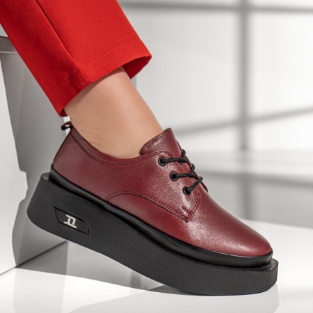 REDUCERI INCALTAMINTE, Pantofi casual dama visinii din Piele naturala MOD10461, modlet.ro