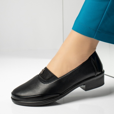 Pantofi dama cu toc mic negri MOD14253, 2, modlet.ro
