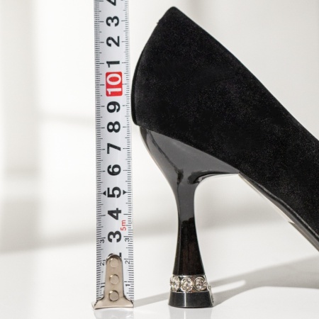 Pantofi dama cu toc subtire negru suede MOD14169, 4, modlet.ro