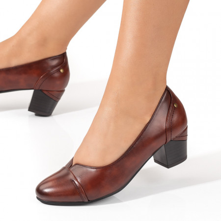 Pantofi dama, Pantofi dama cu toc visinii MOD09799, modlet.ro