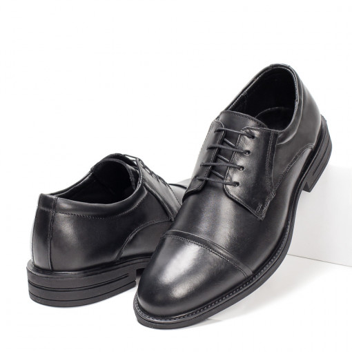 Pantofi barbati, Pantofi eleganti negri barbati cu siret din Piele naturala ZEF07055 - zeforia.ro