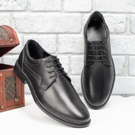 Pantofi negri eleganti barbati din Piele naturala ZEF08287