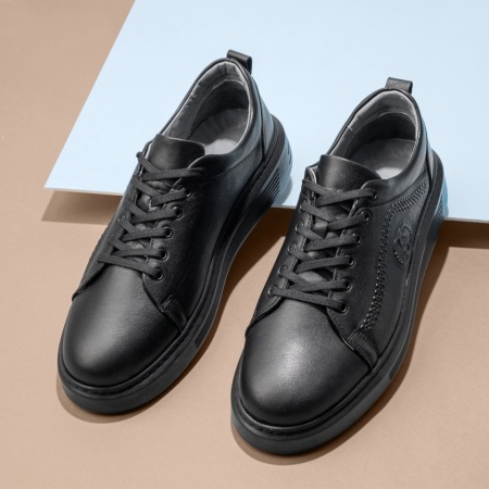 Adidasi barbati, Pantofi sport barbati cu siret negri din Piele Naturala MOD13277, modlet.ro