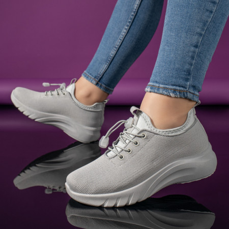 Pantofi sport dama cu siret elastic gri MOD11167, 4, modlet.ro