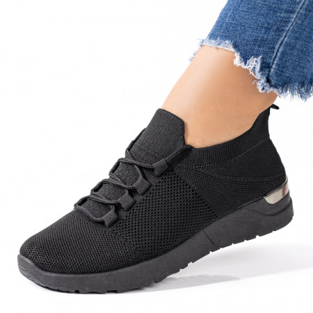 Pantofi sport dama cu siret negri MDL08521