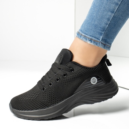 Pantofi sport dama cu siret negri MOD13224, 2, modlet.ro