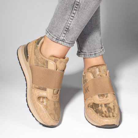 Adidasi dama, Pantofi sport dama cu talpa groasa camel MOD11116, modlet.ro