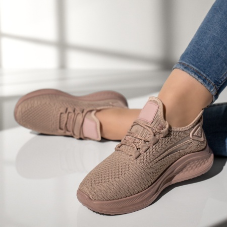 Adidasi dama, Pantofi sport dama cu talpa groasa roz MOD13184, modlet.ro