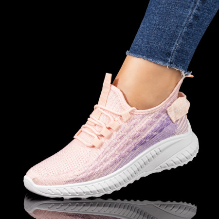 Adidasi dama, Pantofi sport dama din material textil roz ZEF10143 - zeforia.ro