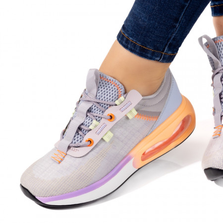 REDUCERI INCALTAMINTE, Pantofi sport dama mov cu portocaliu MOD09814, modlet.ro
