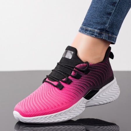 Adidasi dama, Pantofi sport dama roz cu siret ZEF08660 - zeforia.ro