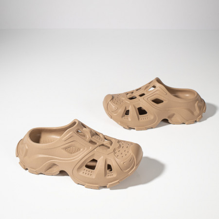 Papuci dama cu talpa groasa tip crocsi khaki MOD11484, 2, modlet.ro