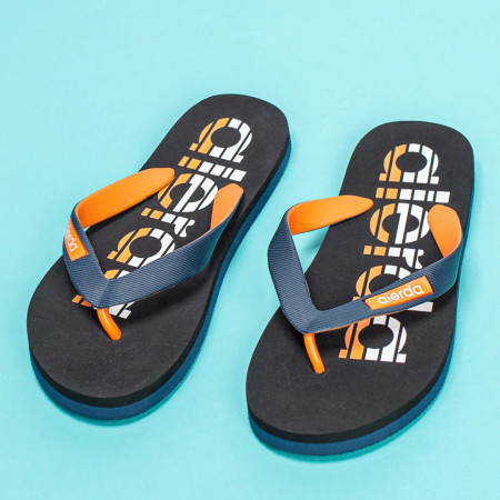 Papuci de plaja barbati negru cu albastru MOD05304, 2, modlet.ro