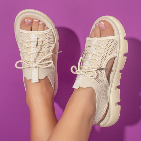 Sandale dama bej cu talpa joasa DORA14, 4, modlet.ro