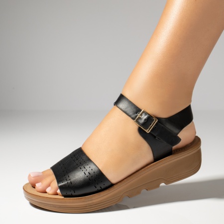 Sandale dama cu platforma negre EMA35, 2, modlet.ro