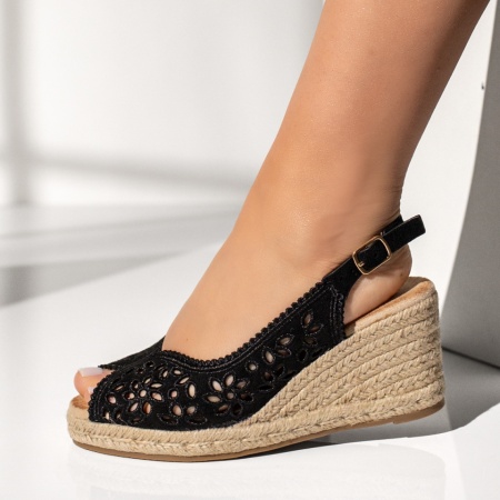 Sandale dama cu platforma negre EVA29, 2, modlet.ro