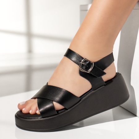 Sandale dama cu platforma si bareta negri ZEF13507, 2, zeforia.ro