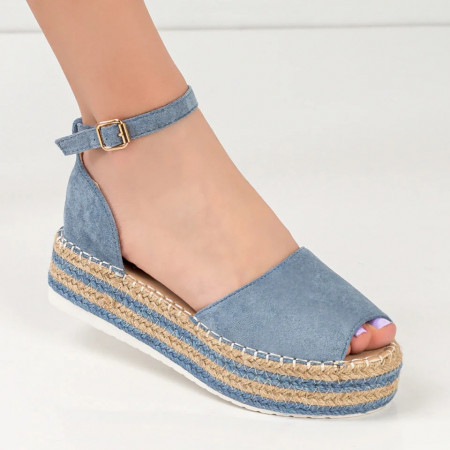 Sandale dama cu talpa grosa si bareta albastre MOD04538, 2, modlet.ro