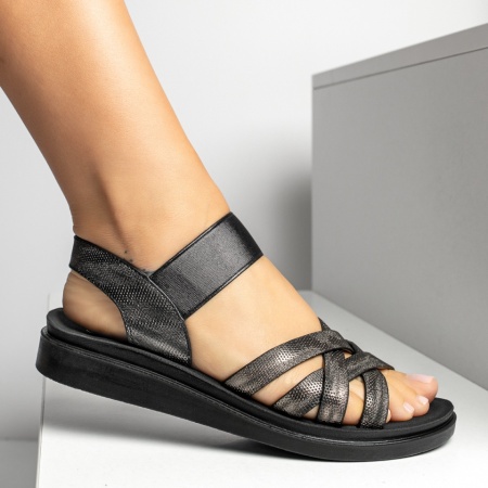 Sandale dama cu talpa joasa negre MOD13869