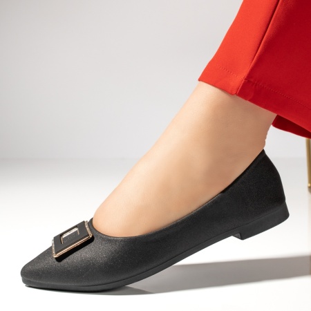 Balerini si Mocasini Dama, Balerini dama cu talpa joasa negri MOD13036, modlet.ro
