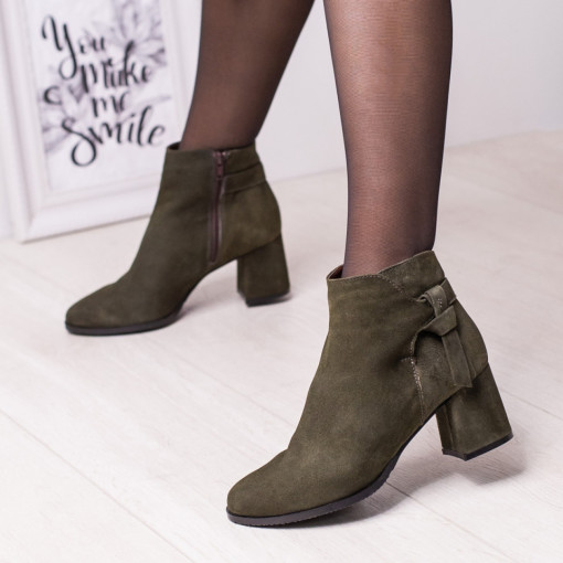 Botine Piele Naturala, Botine dama Piele verzi Givelo, modlet.ro